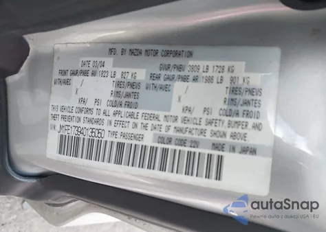 2004 Mazda Rx-8 6 Speed Manual from USA, damaged, VIN JM1FE173940135050